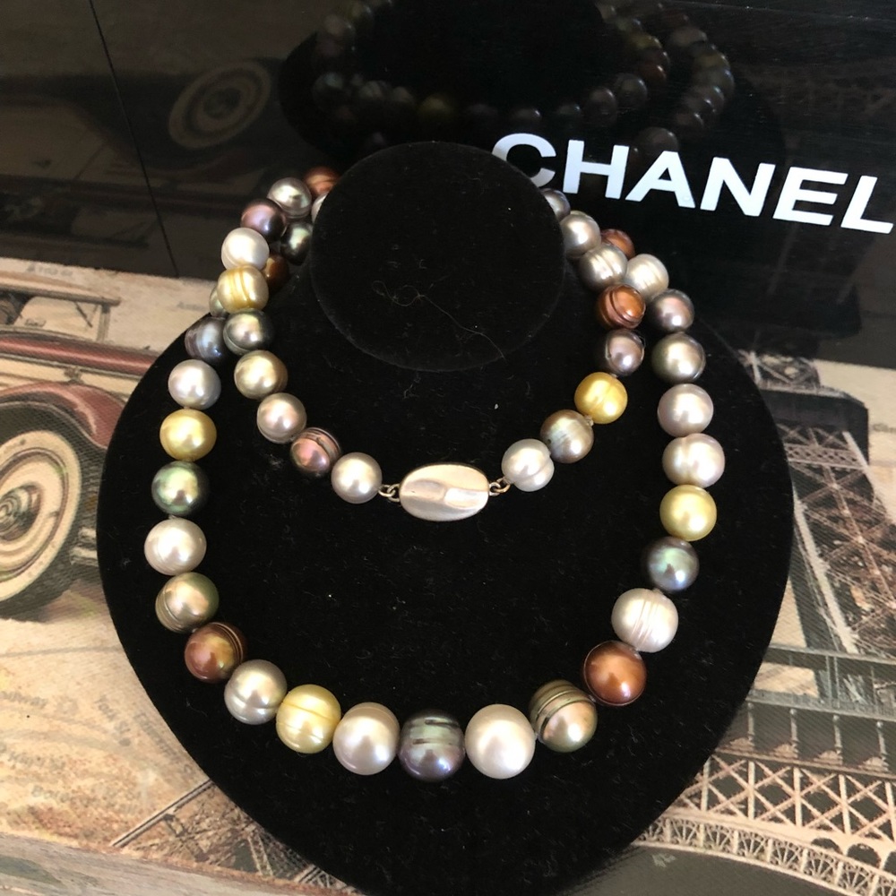 925 Clasp Multi South Sea Pearls Strand necklace